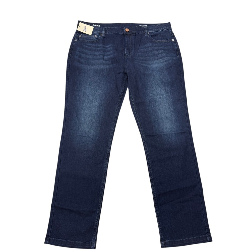 Mugsy Toasties Flannel Lined Jeans Mens 40 x 32 Dark Wash Stretch NWT Denim